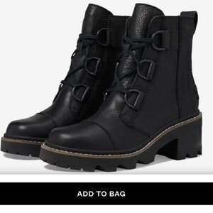 Sorel, the Joan Now Waterproof Leather Lug Sole Booties